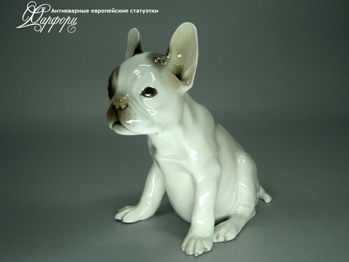 Купить фарфоровые статуэтки Rosenthal, Щенок французского бульдога, Германия